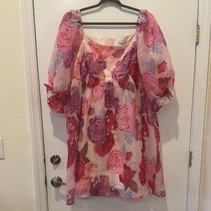 JessaKae Floral Midi Dress - Pink and Purple